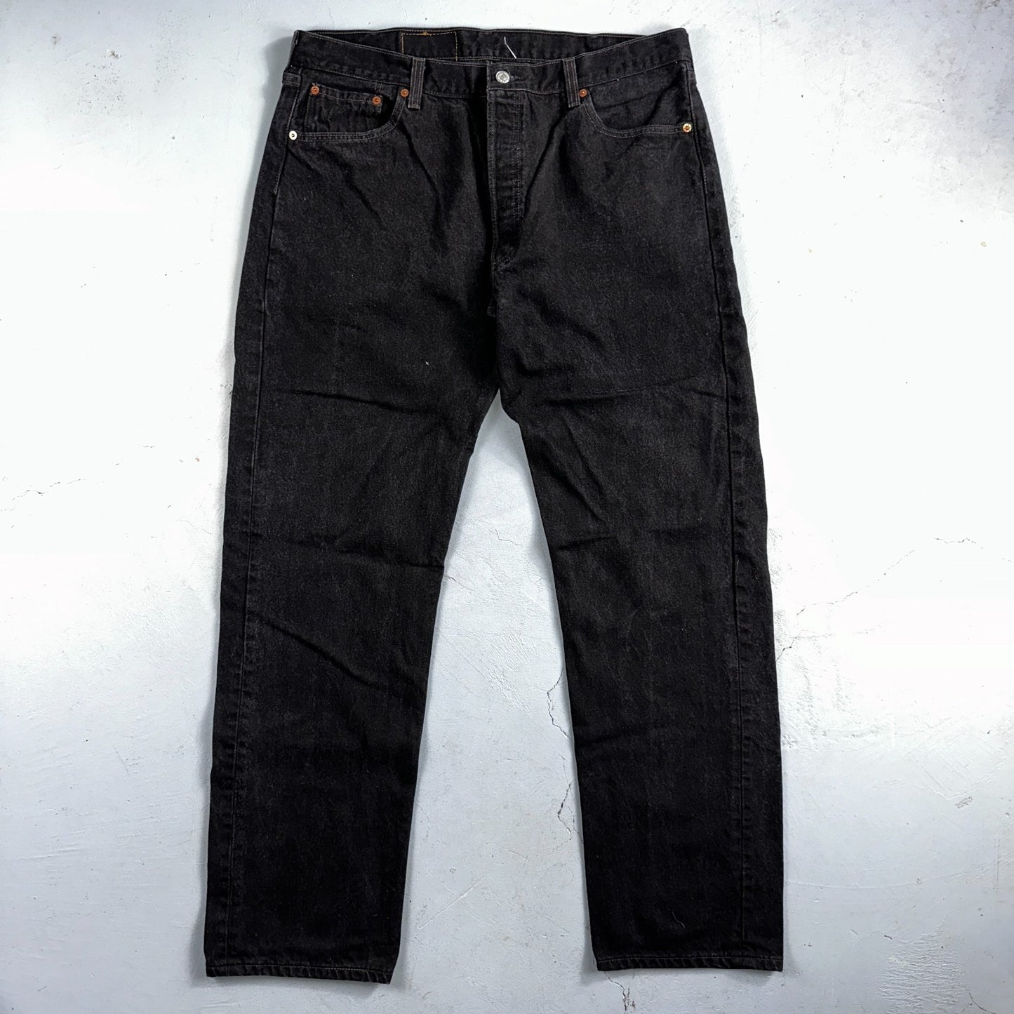 Levis 501 Vintage 90s USA XX Straight Leg Jeans Black Dark Wash 40x34 Act 36x33