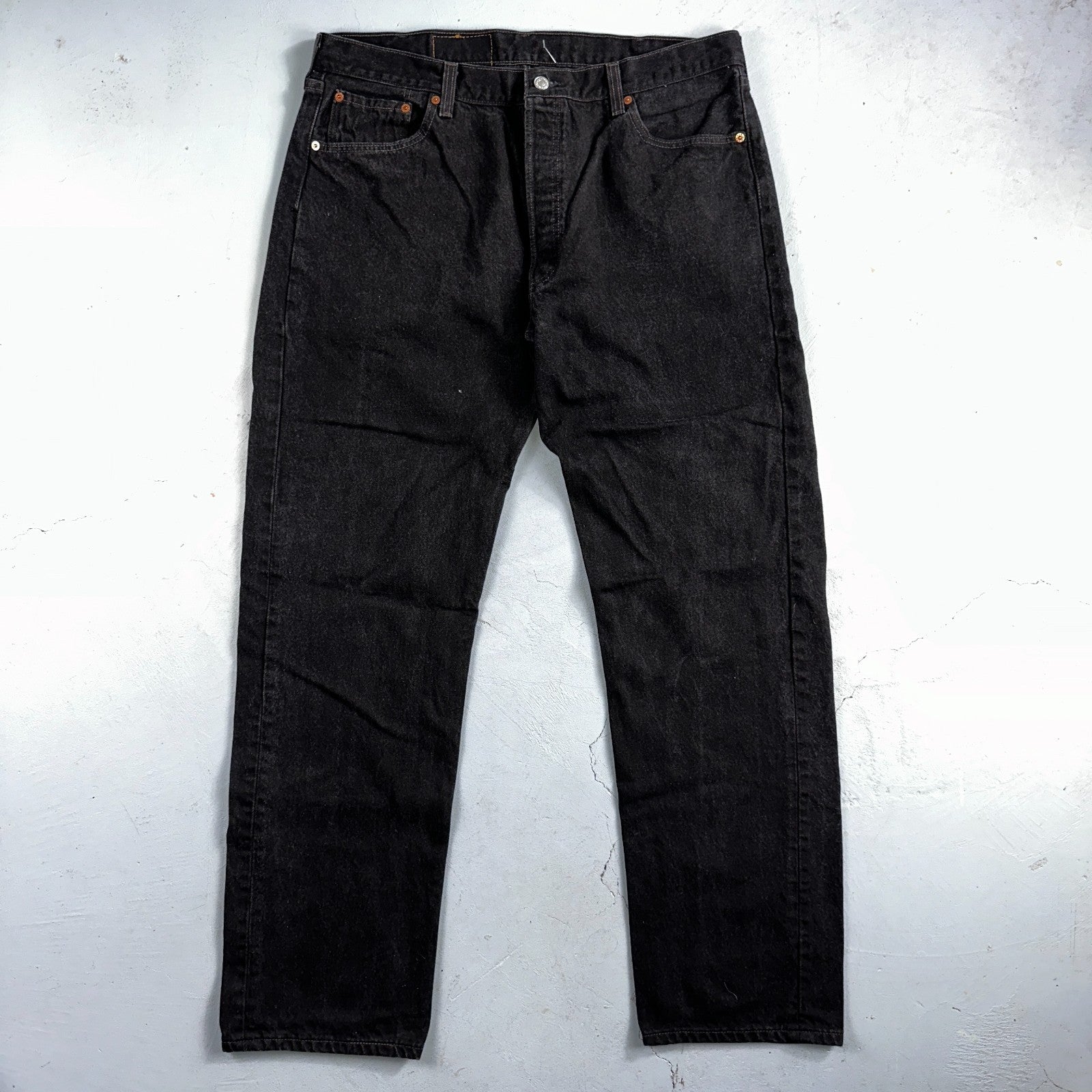 Levis 501 Vintage 90s USA XX Straight Leg Jeans Black Dark Wash 40x34 Act 36x33