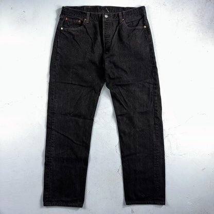 Levis 501 Vintage 90s USA XX Straight Leg Jeans Black Dark Wash 40x34 Act 36x33
