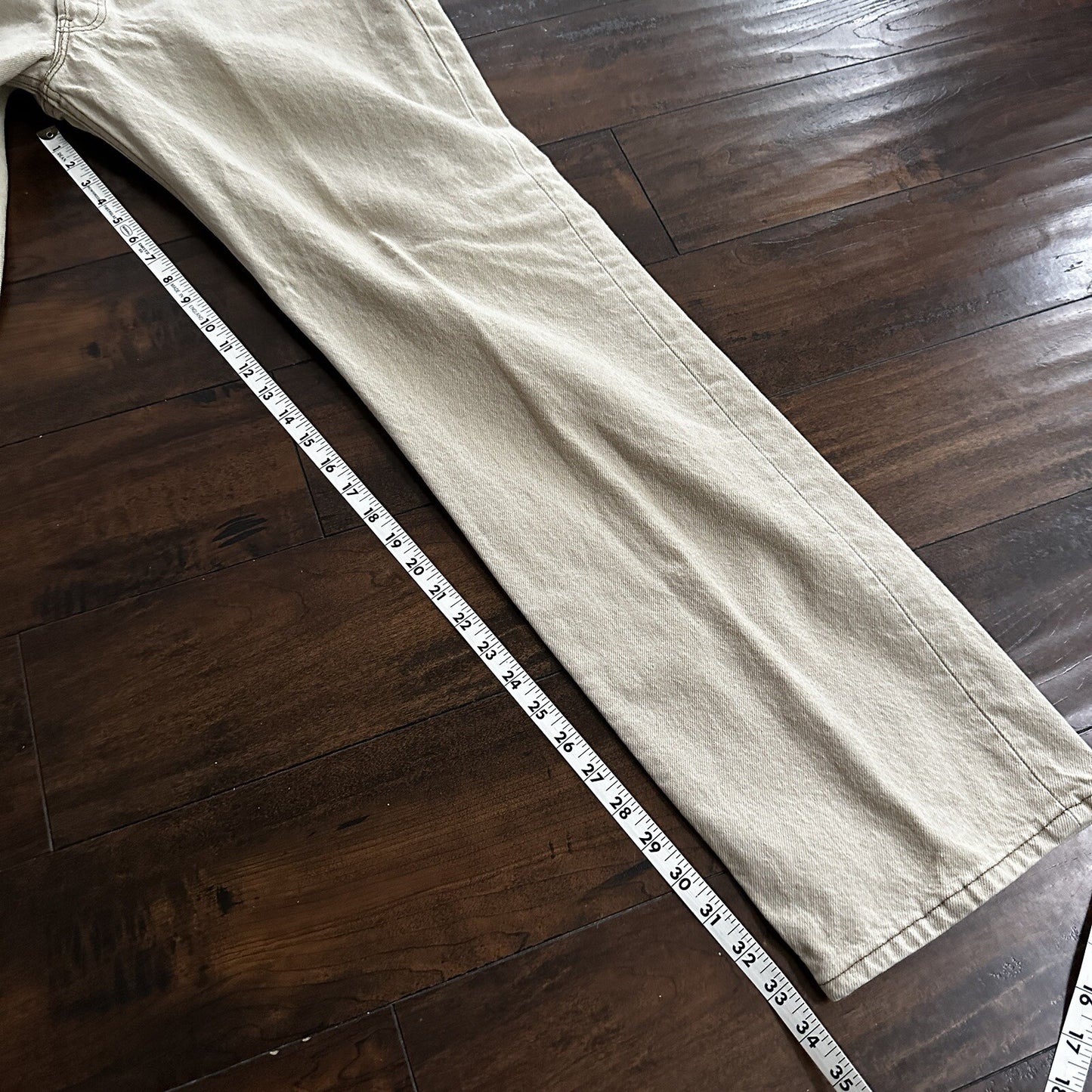 Vintage Levis 501 XX Button Fly 90s 38x34 80s Tag Act 35x34 Tan Cream Bleach