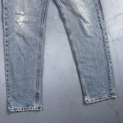 Levis 501 Vintage 90s Straight Leg Jeans 32x30 80s Light Wash Act 28x30 Thrashed