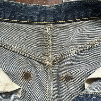 Vintage LEVIS 501XX Jeans Big E 1940s Denim Redline Selvedge 28x32 USA 1947 40s