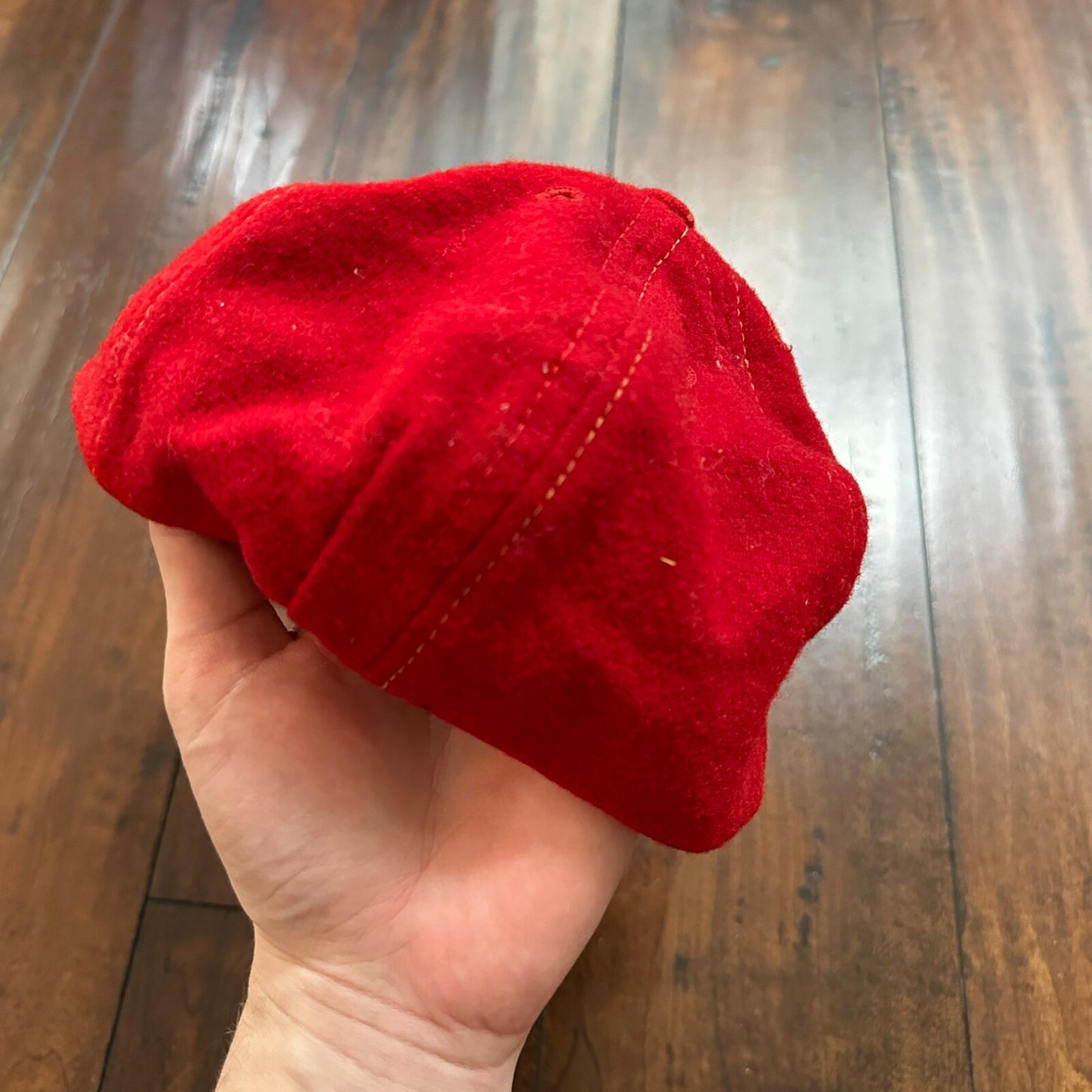 LG Wool 1960s 60s 70s Vintage Hat Cap Snapback Red 7 1/4 Rockabilly Hip Cool