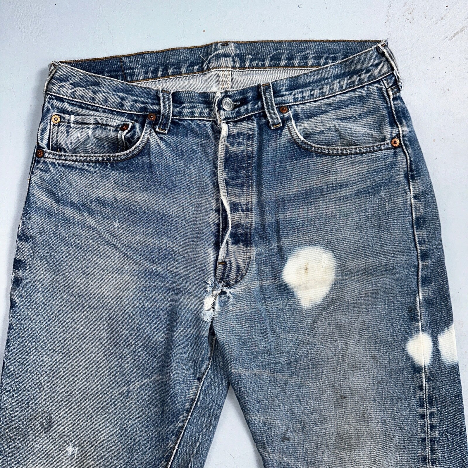 Levis 501 Vintage 80s Redline Selvedge USA XX Jeans Med Wash 35x36 Act 32x32