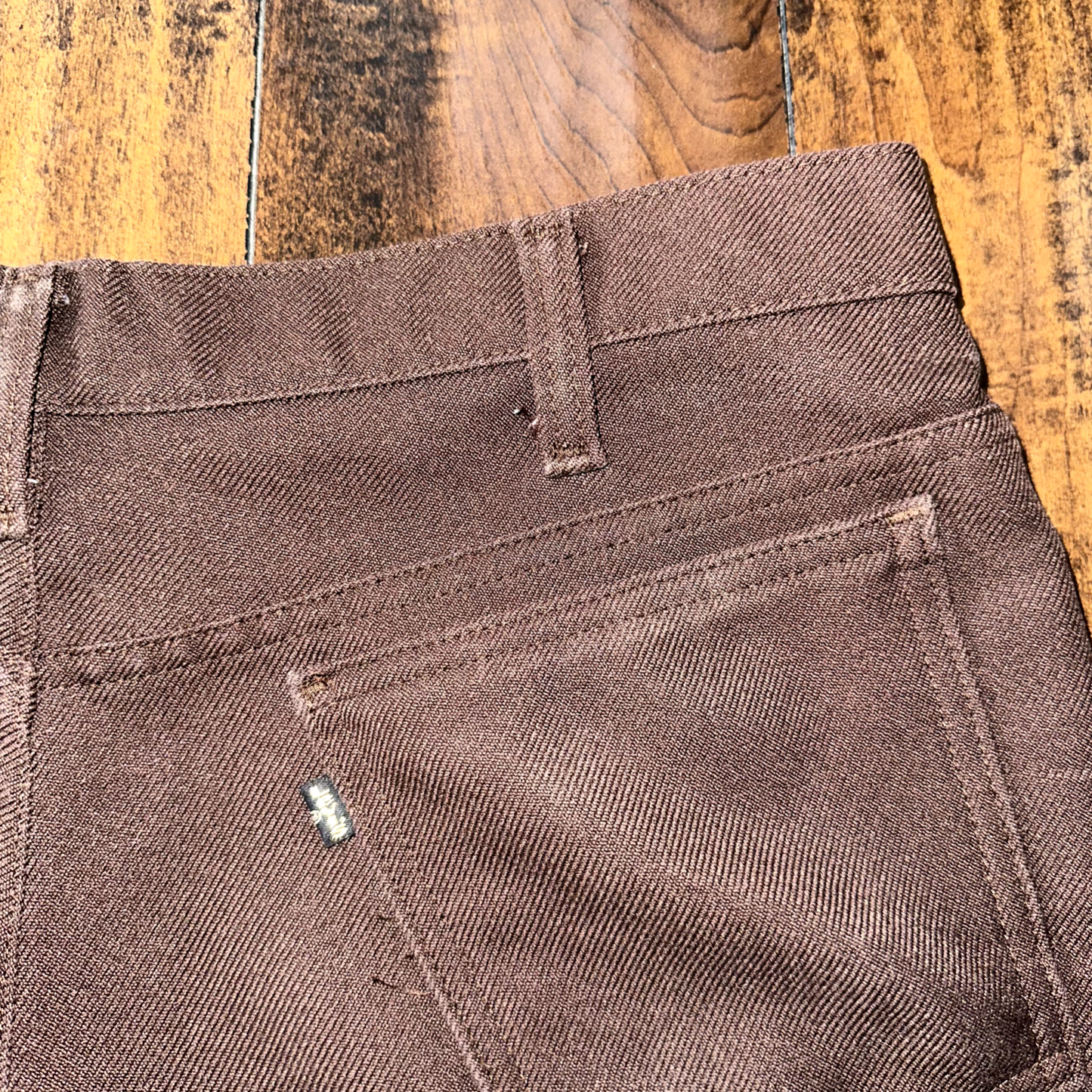 Levis Vintage 70s 517 35x32 Bootcut Pants Brown Polyester Slacks Act 33x31