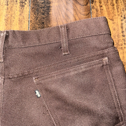 Levis Vintage 70s 517 35x32 Bootcut Pants Brown Polyester Slacks Act 33x31