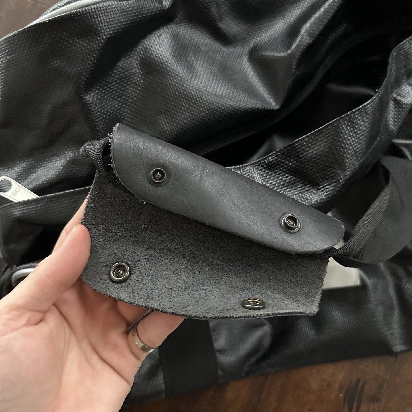 VTG North Face SKI Gear Duffle Gym Bag USA Made Leather Handle Rubber Coated 80s