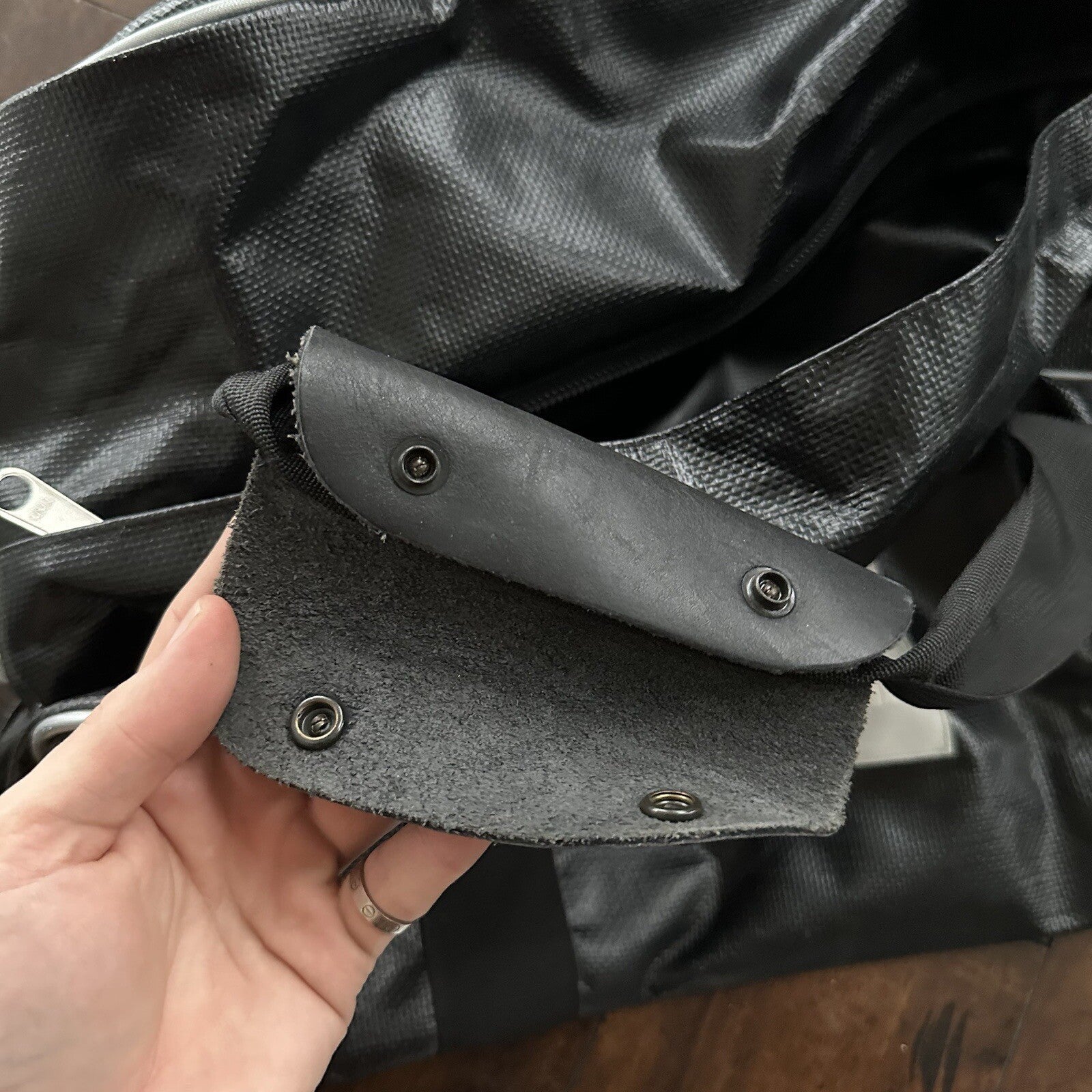 VTG North Face SKI Gear Duffle Gym Bag USA Made Leather Handle Rubber Coated 80s