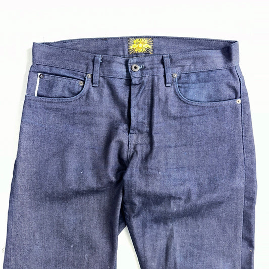 Brave Star Jeans Mens 34 Blue Selvedge Cone Denim Dark Wash Slim Straight USA