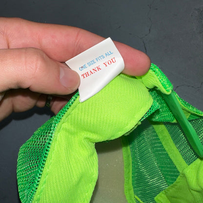 Deja Vu Hat VTG Snapback Trucker Cap Men Neon Green Showgirls 90s RARE