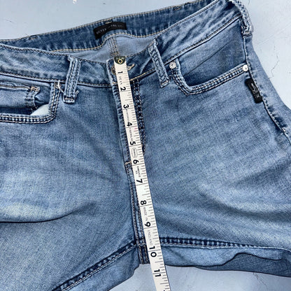 Silver Jeans Women Skinny Mid Rise Light Wash Denim Stretch Suki Pencil 32x29