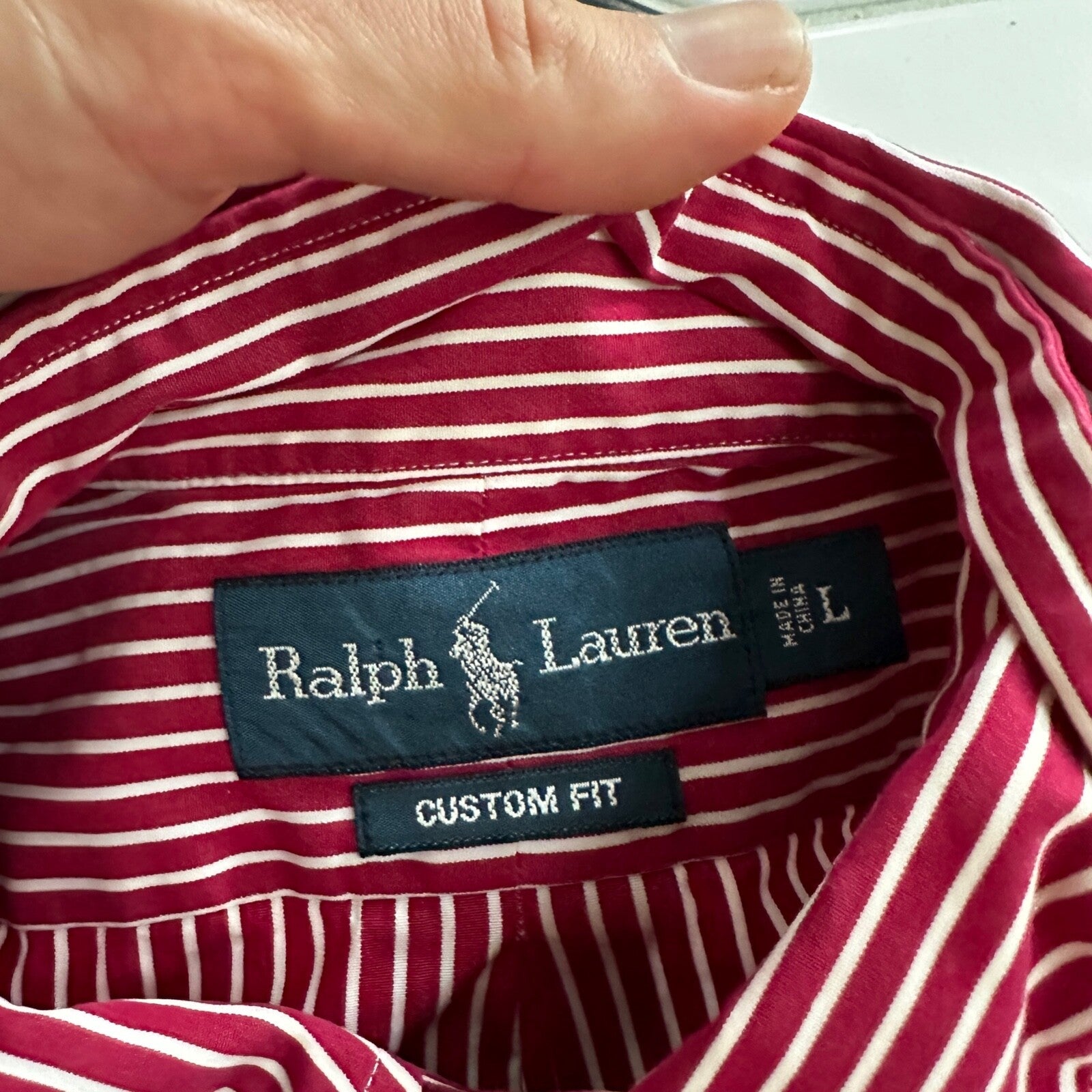 Polo Ralph Lauren Red Stripe Button Down Work Shirt Dress Vtg Up Y2K 90s Western