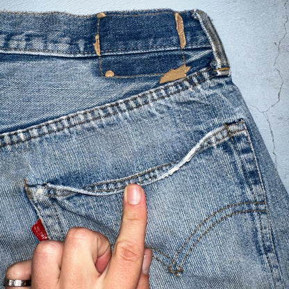 Levis 501 VTG 70s SS Redline Selvedge Jeans XX Thrashed Ripped Act 29x29