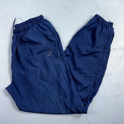 Nike VTG 90s Windbreaker Track Pants Ankle Zip Unlined Blue 1990s Essential
