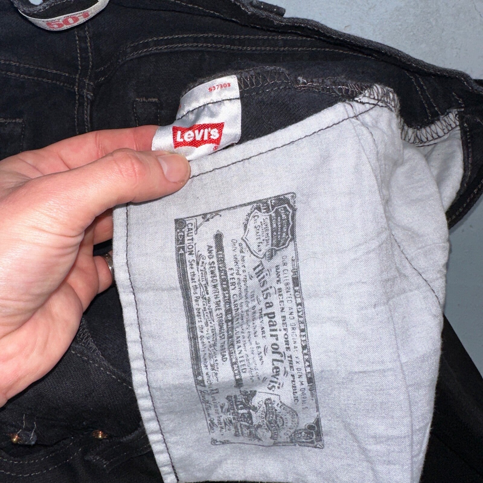 Levis 501 Vintage Y2K Mexico XX Straight Leg Jeans Black Dark Wash 38x30