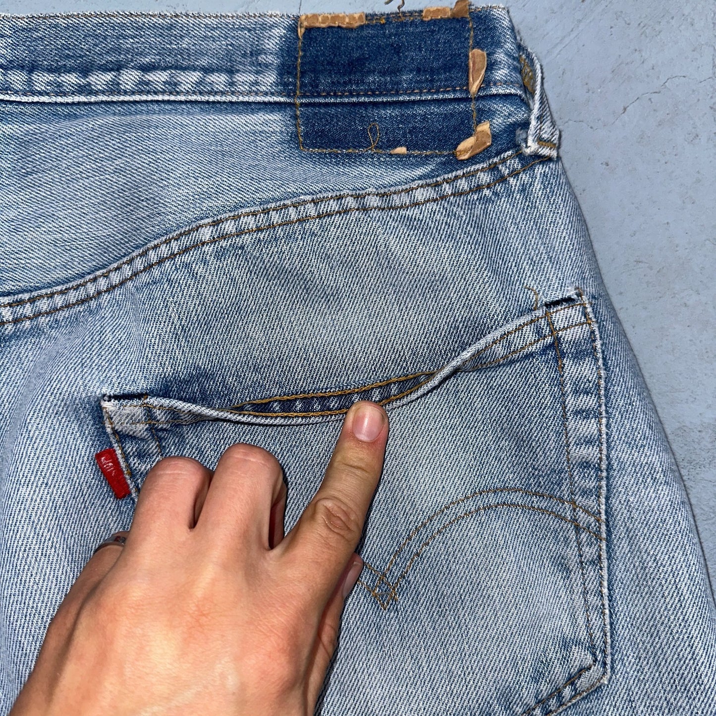 Levis 501 Vintage 80s Redline Selvedge USA XX Jeans Light Wash 36x36 Act 34x30