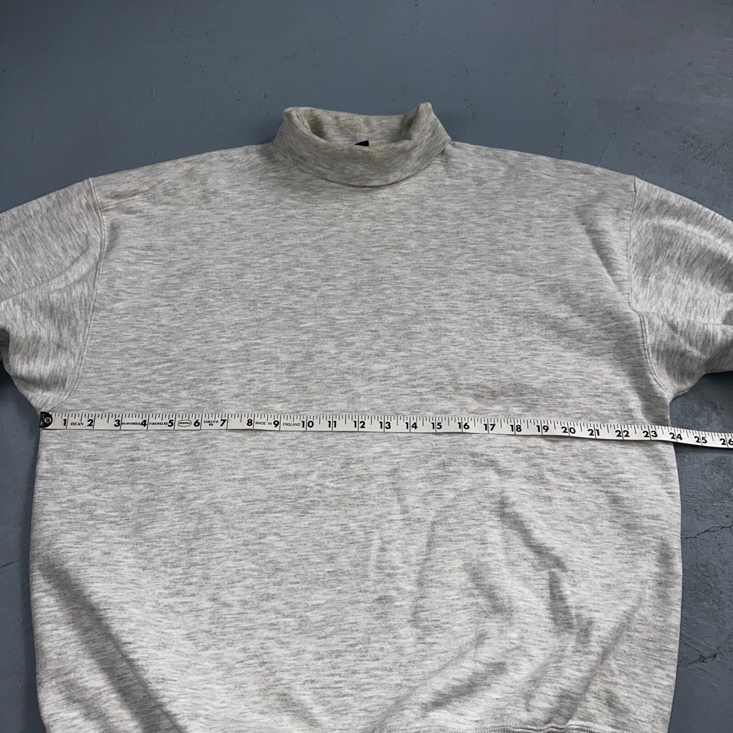 Lands End VTG Mens Large Long Sleeve Gray Turtleneck Shirt USA MADE