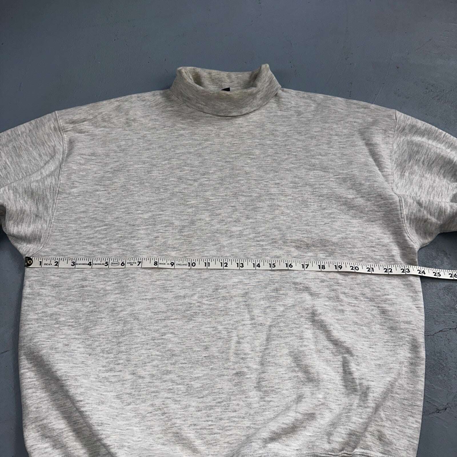 Lands End VTG Mens Large Long Sleeve Gray Turtleneck Shirt USA MADE