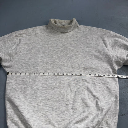 Lands End VTG Mens Large Long Sleeve Gray Turtleneck Shirt USA MADE