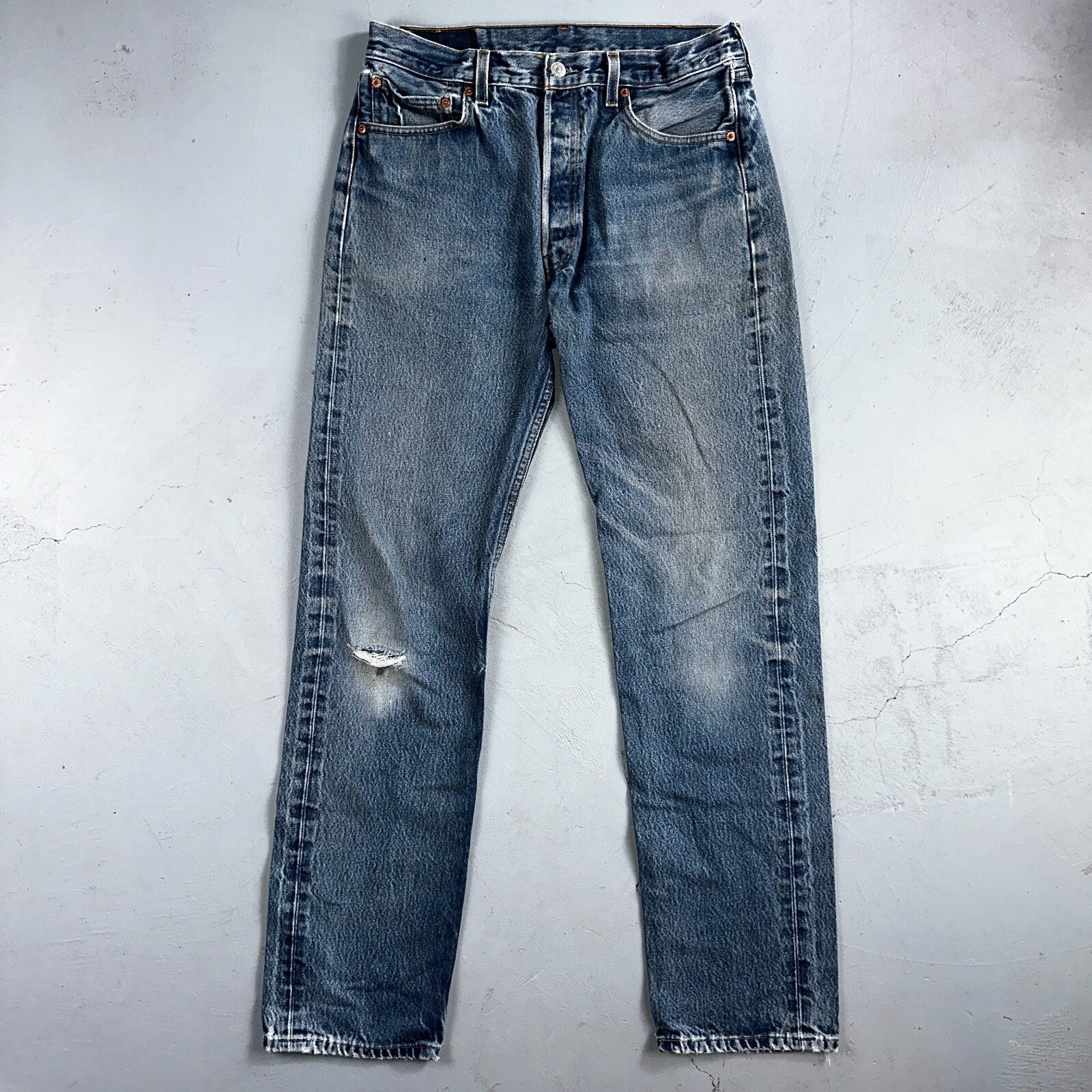 Levis 501 Vintage 90s USA XX Straight Leg Jeans Blue Med Wash 34x38 Act 31x33