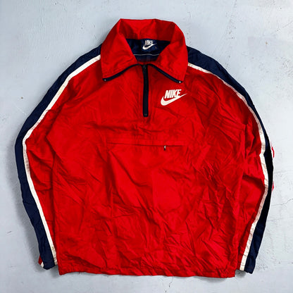 Nike 1980s Blue Tag Vintage Jacket Nylon 70s Windbreaker Running Front Youth XL