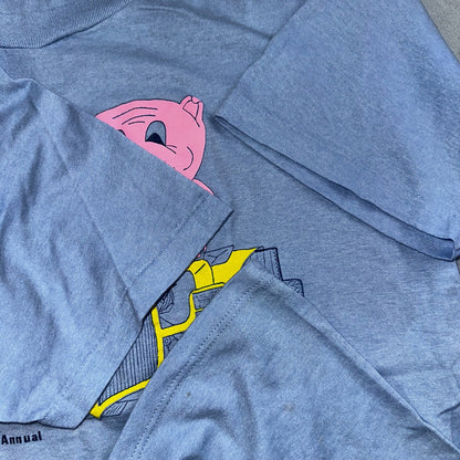 Pig Run and Feed 80s VTG T Shirt 1988 Cute Fun Graphic Racing Cars Soap Lake WA