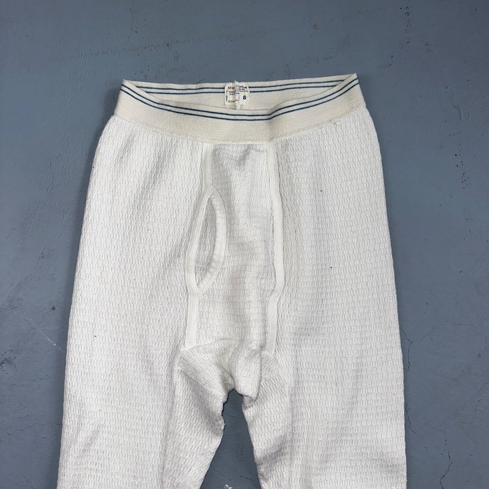 VTG J. C. Penny Cotton Poly Pants Thermal Underwear S 1960s 70s Rockabilly