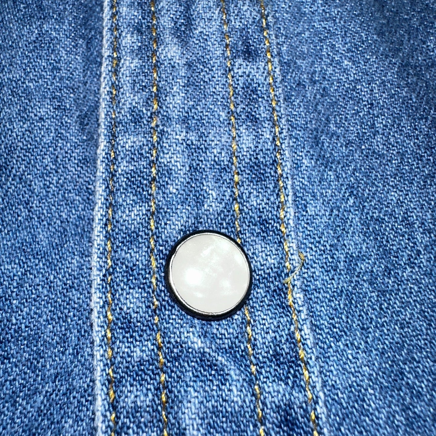 Harley Davidson Shirt Mens Large Long Blue Pearl Snap 90s Vintage Motor