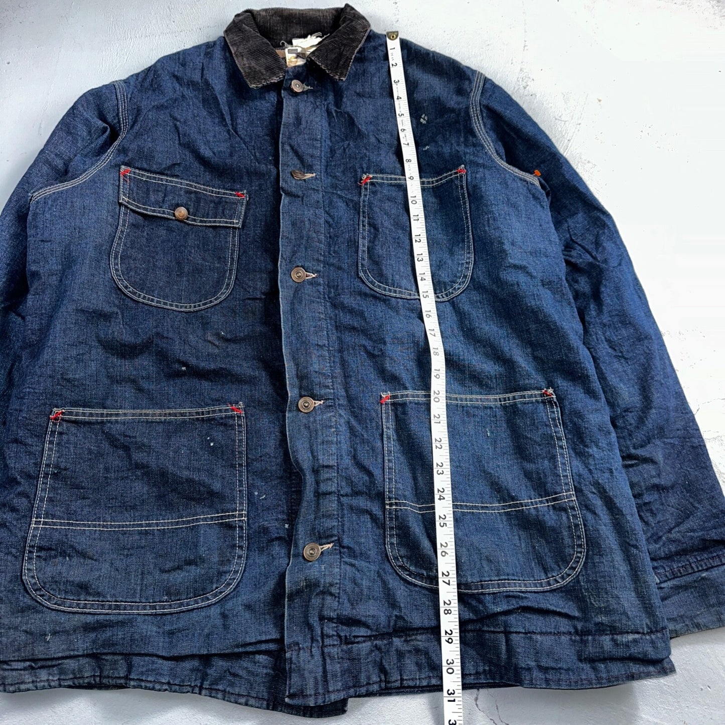 Vintage 60s Hercules Sears Roebuck And Co Denim Chore Jacket Coat Lined Detroit