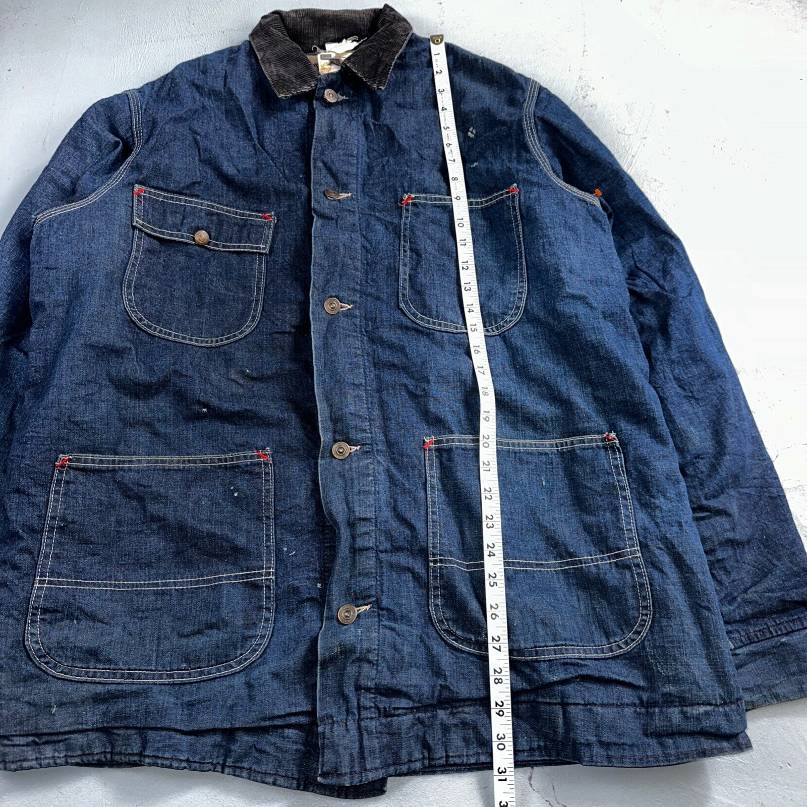Vintage 60s Hercules Sears Roebuck And Co Denim Chore Jacket Coat Lined Detroit