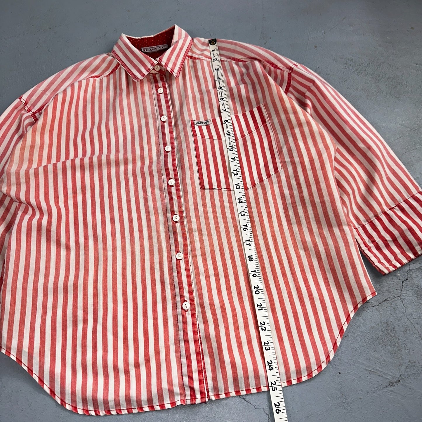 Cabrais Button Up Shirt Womens XL Multicolor Long Sleeve Collared Striped 90s