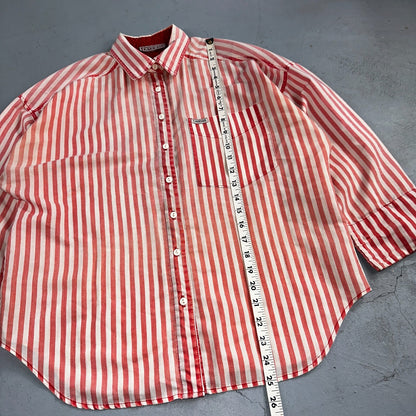 Cabrais Button Up Shirt Womens XL Multicolor Long Sleeve Collared Striped 90s