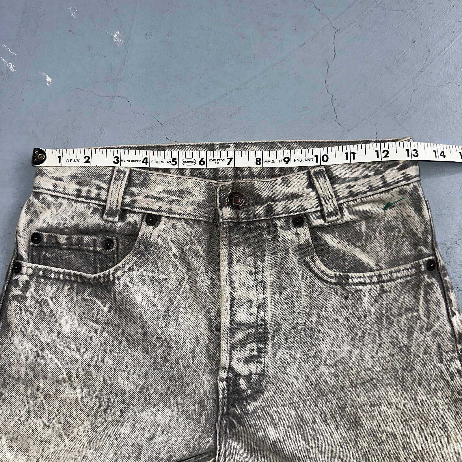 Levis 501 Vintage 80s USA XX Straight Leg Jeans Gray Acid Wash 28x30 Act 26x27