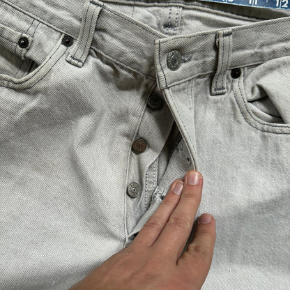 VTG 90s Levis 501 Button Fly 34x32 USA Tag Jeans Grey Wash XX Act 31x31