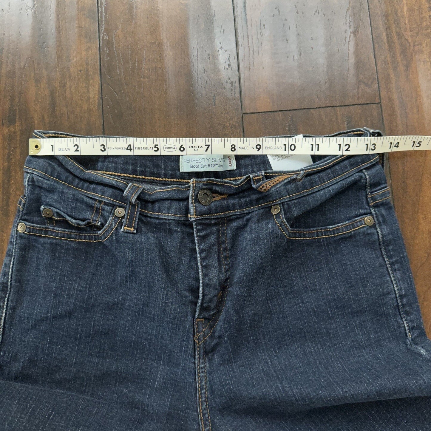 Levis 512 Womens Jeans 6 Blue Slimming Boot Cut Stretch Dark Wash 26x28 Vtg Y2K