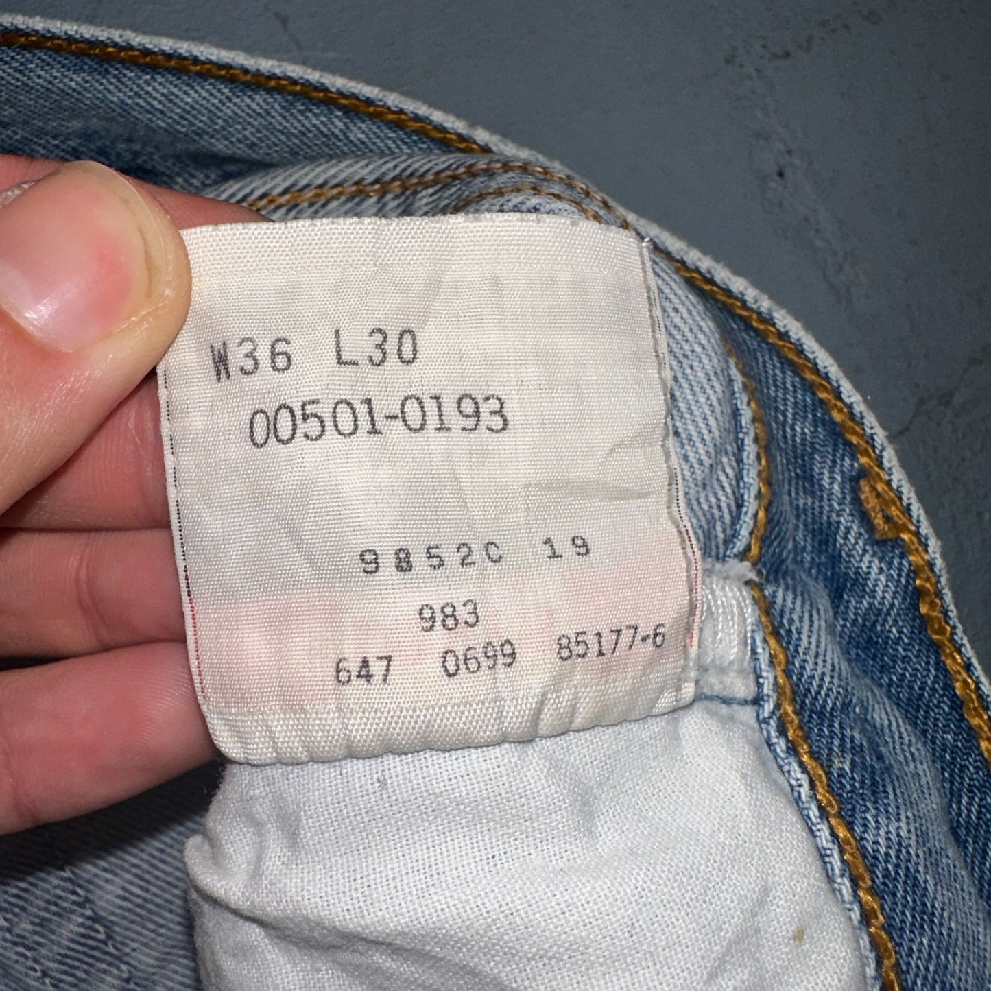 Levis 501 Vintage 90s Mex XX Straight Leg Jeans Blue Light Wash 36x30 Act 35x25