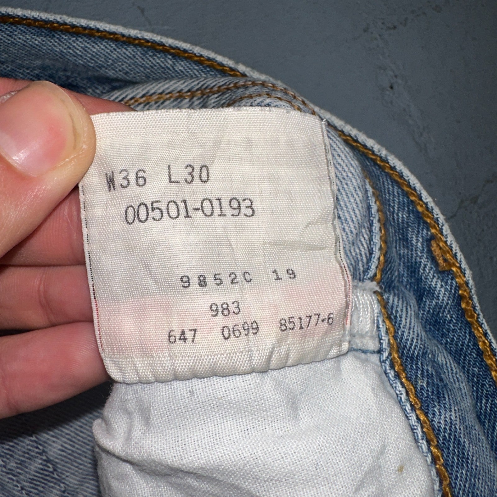 Levis 501 Vintage 90s Mex XX Straight Leg Jeans Blue Light Wash 36x30 Act 35x25