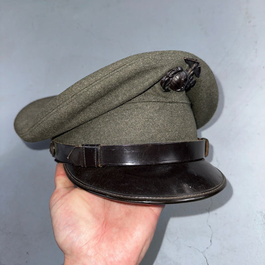 USMC US Marine Corps Enlisted Dress Uniform Visor Cap Hat 6 7/8 Korea 1957