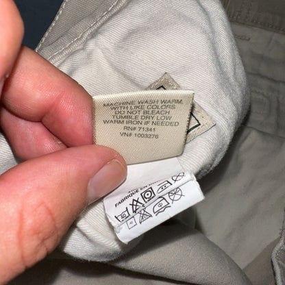 Vintage LL Bean Mens 36x30 Light Stonewashed Cargo Pants Trousers Beige 90s