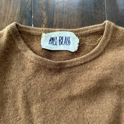 Vtg 70s Bill Blass Women's Casual Brown Sweater Cardigan Small USA 80s Wool