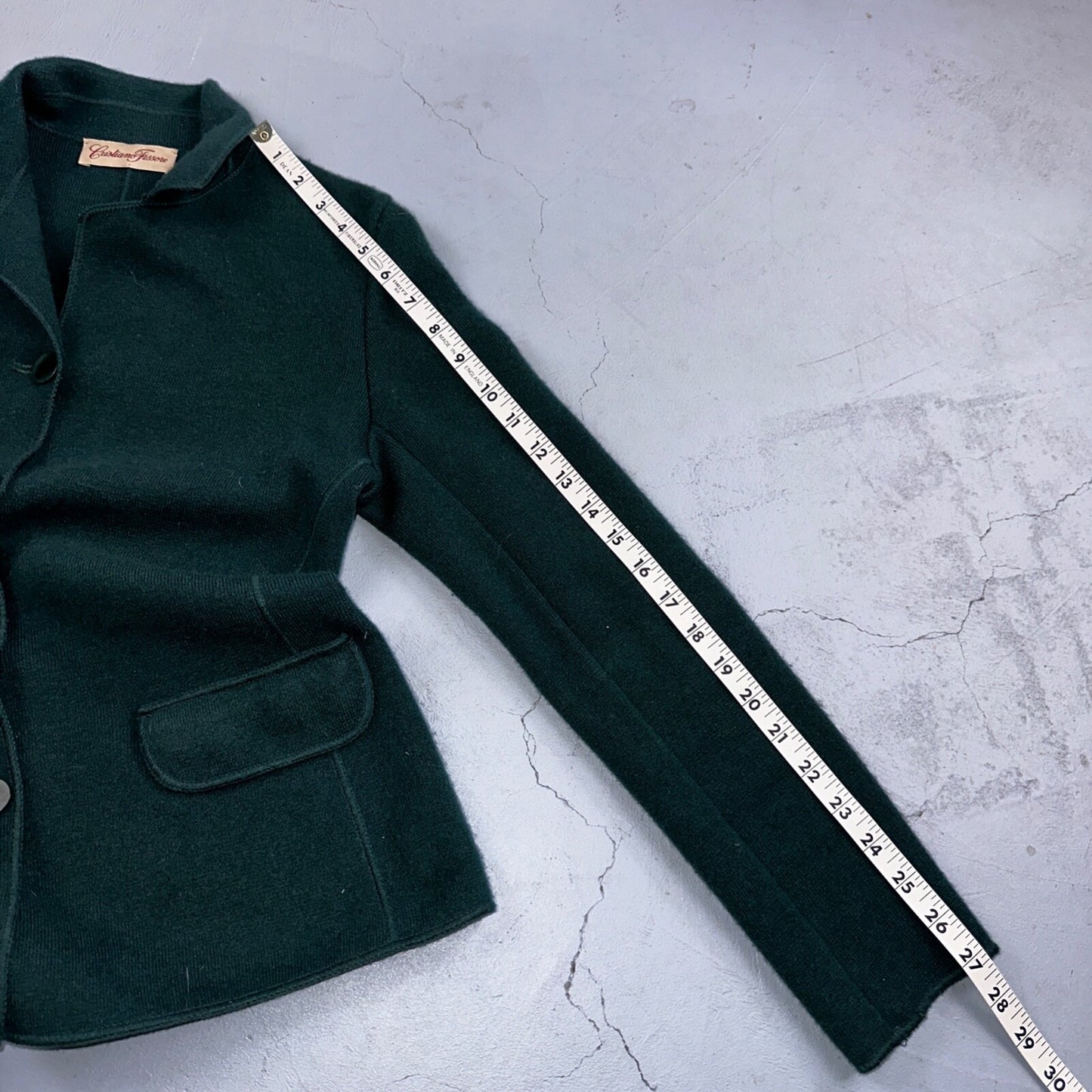 Cristiano Fissore 100% Cashmere Cardigan Sweater Womens S Green Jacket