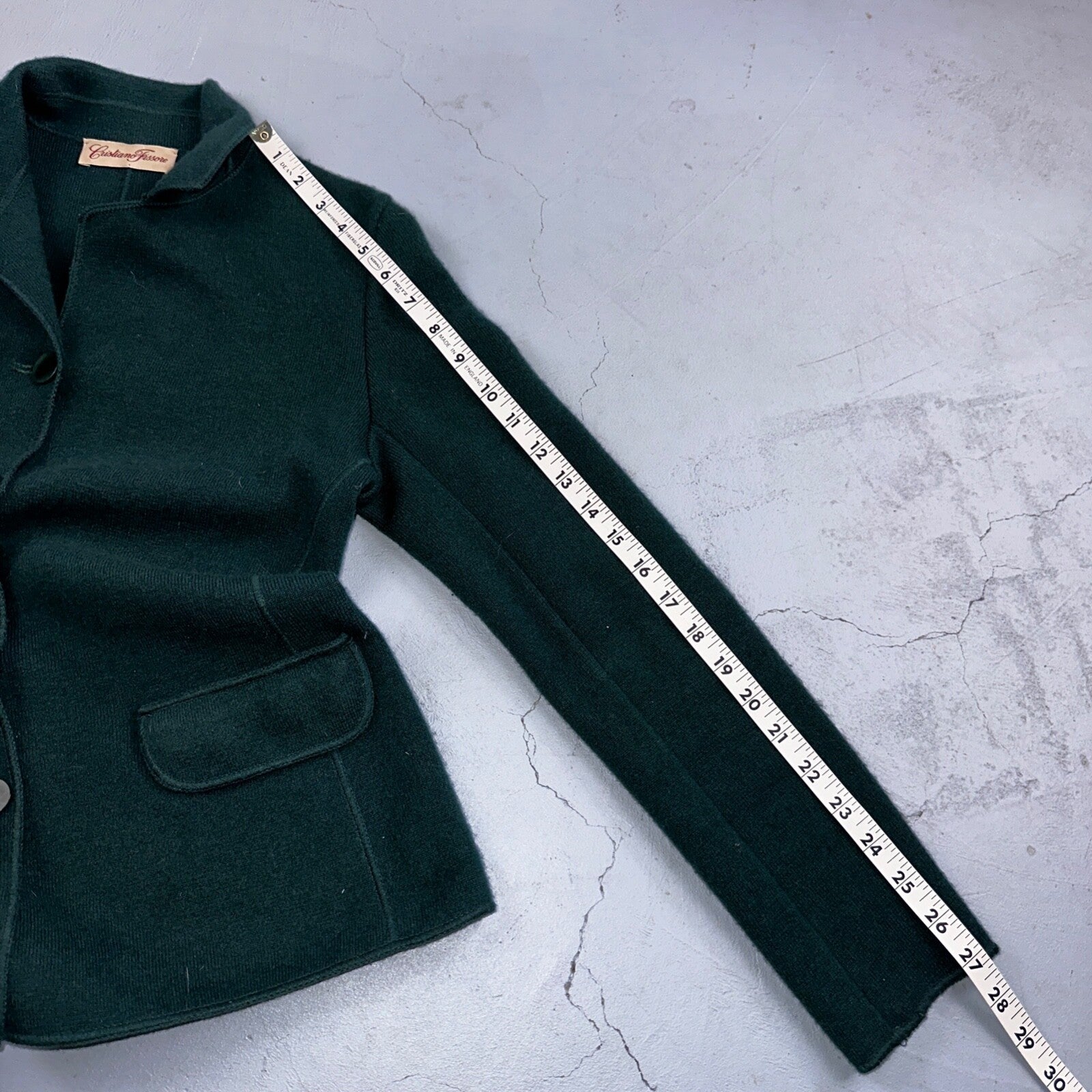 Cristiano Fissore 100% Cashmere Cardigan Sweater Womens S Green Jacket