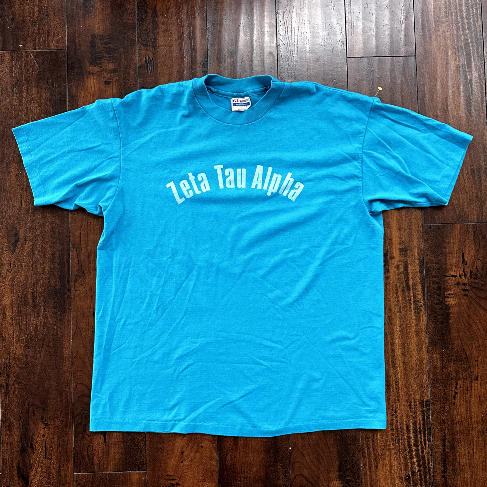 ZTA Vintage T Shirt Zeta Tau Alpha College School Univesirty 1980s Fraternity