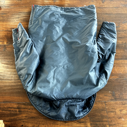 Vintage 50s Comfy Puffer Coat Jacket Womens Metallic Talon Zipper 60s Navy