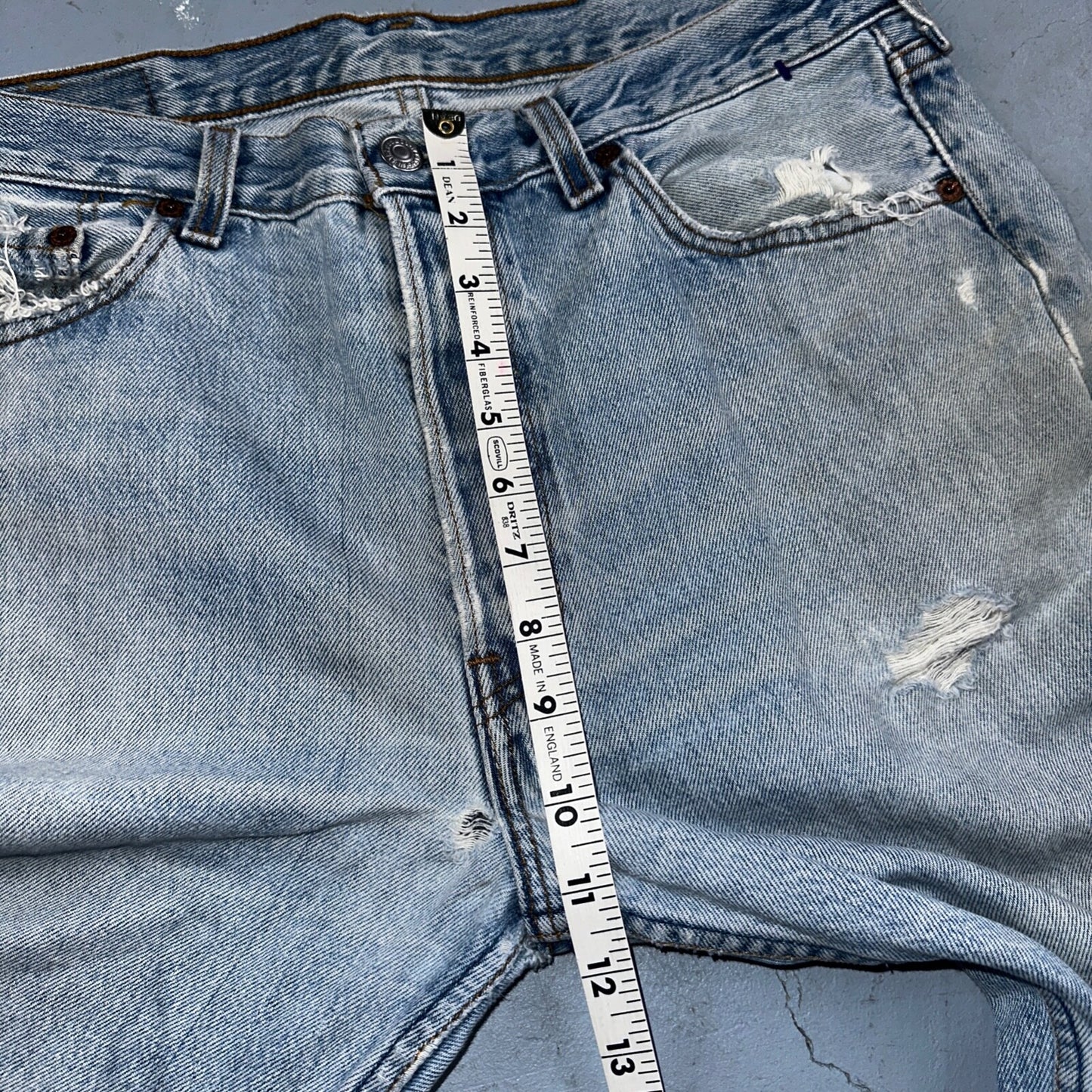 Levis 501 Vintage 90s USA XX Straight Leg Jeans Blue Light Wash 34x34 Act 32x32