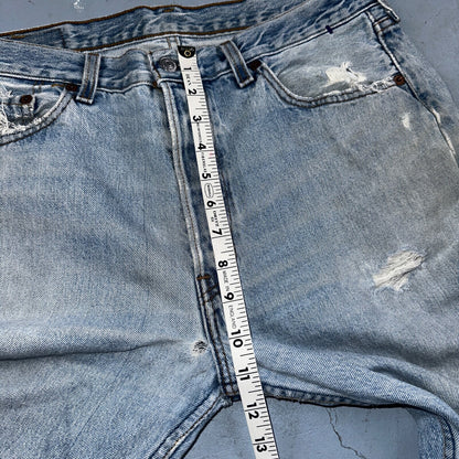 Levis 501 Vintage 90s USA XX Straight Leg Jeans Blue Light Wash 34x34 Act 32x32
