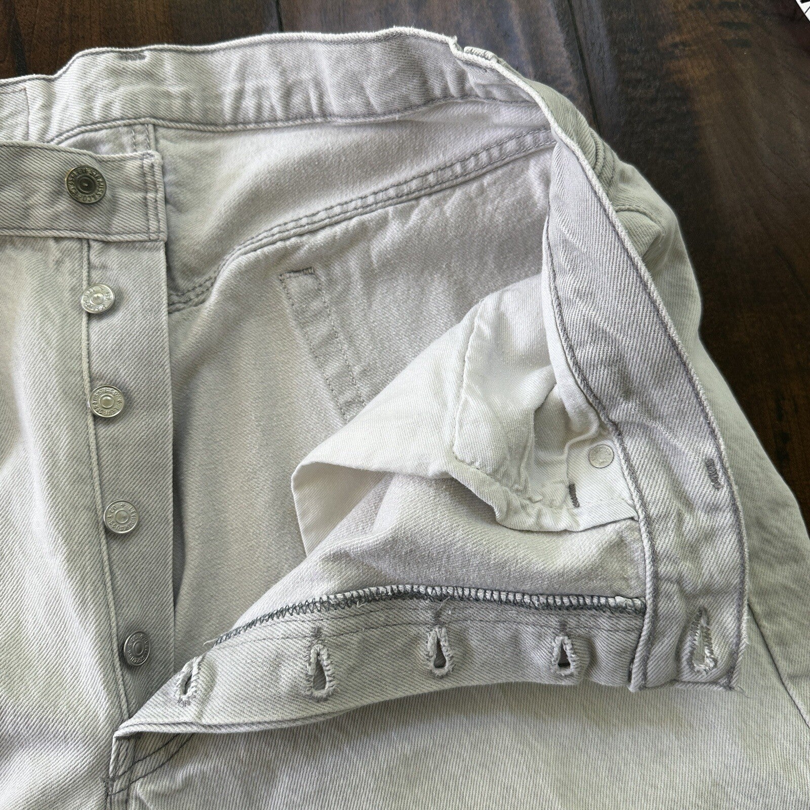 Vintage 90s Levis 501 USA 36x30 Tag Jeans 80s Blue Light Bleach Wash Act 32x29