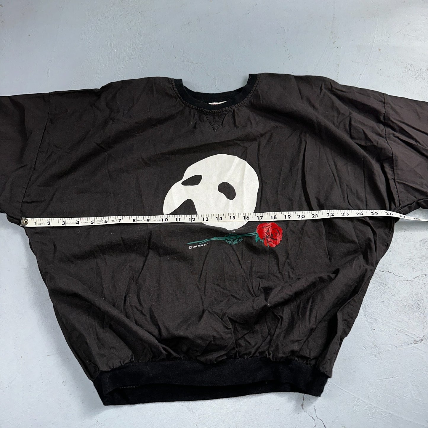 VTG Phantom Of The Opera Sweater Mens Large Black Crewneck Sweatshirt 80s 1988