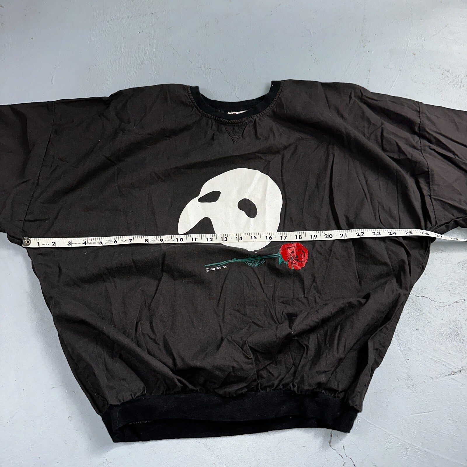 VTG Phantom Of The Opera Sweater Mens Large Black Crewneck Sweatshirt 80s 1988