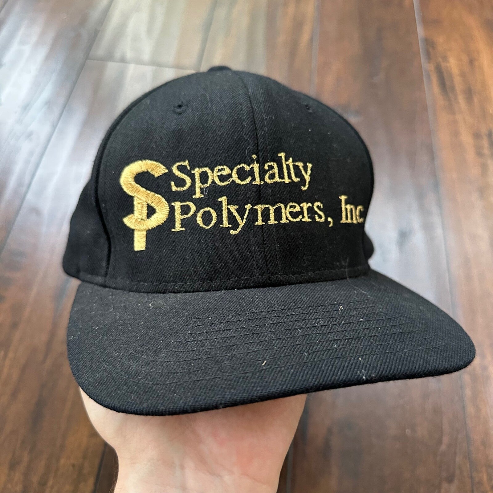 Specialty Polymer Inc Vintage Hat Cap Snapback Black Gold Oregon Rap Music Bands